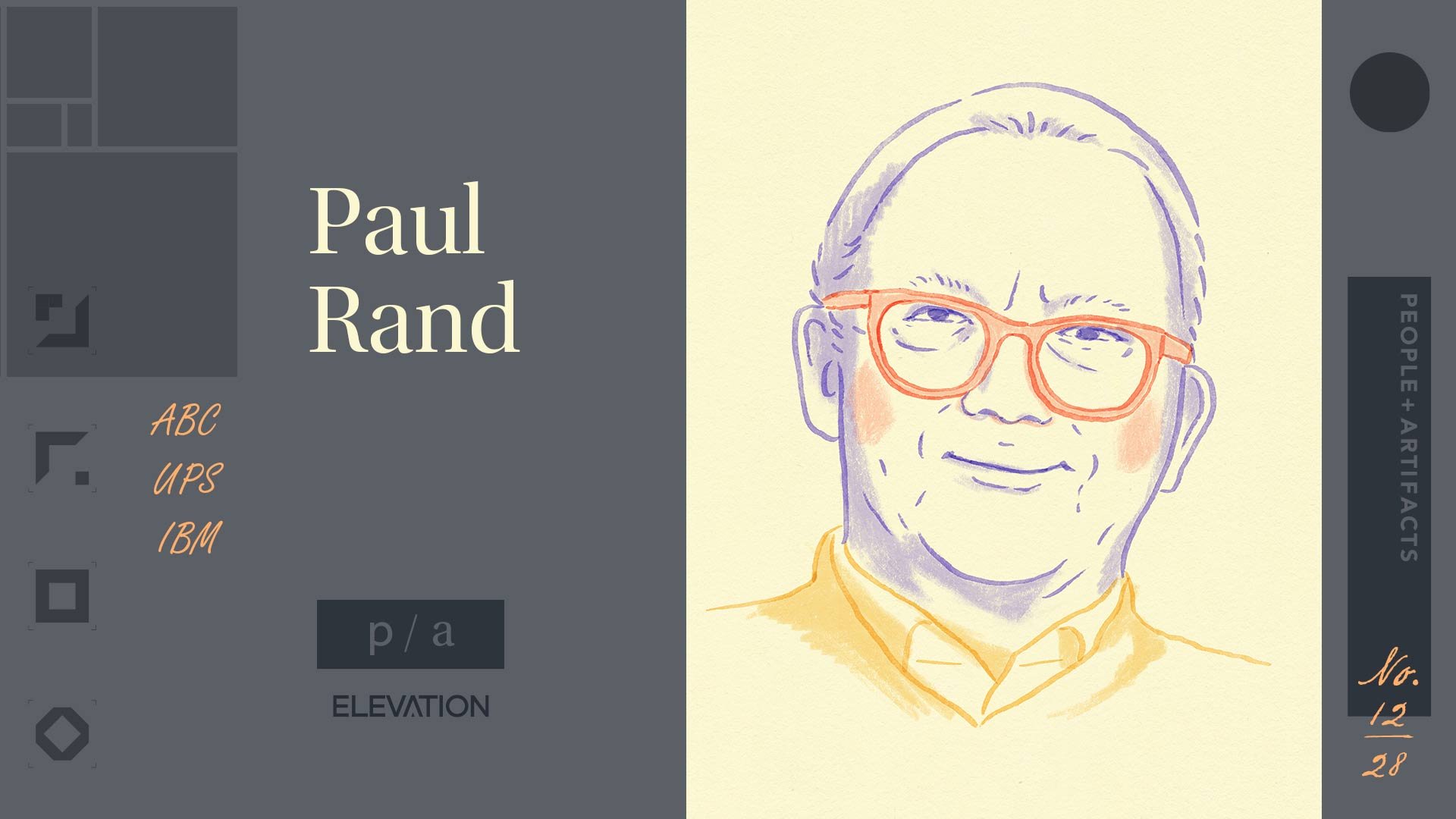 Paul Rand - Identity Graphic Designer - Illustration with Name