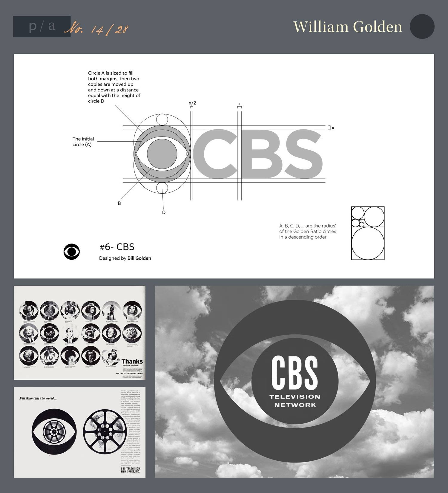 Samples of William Golden's Brand Identity work for CBS