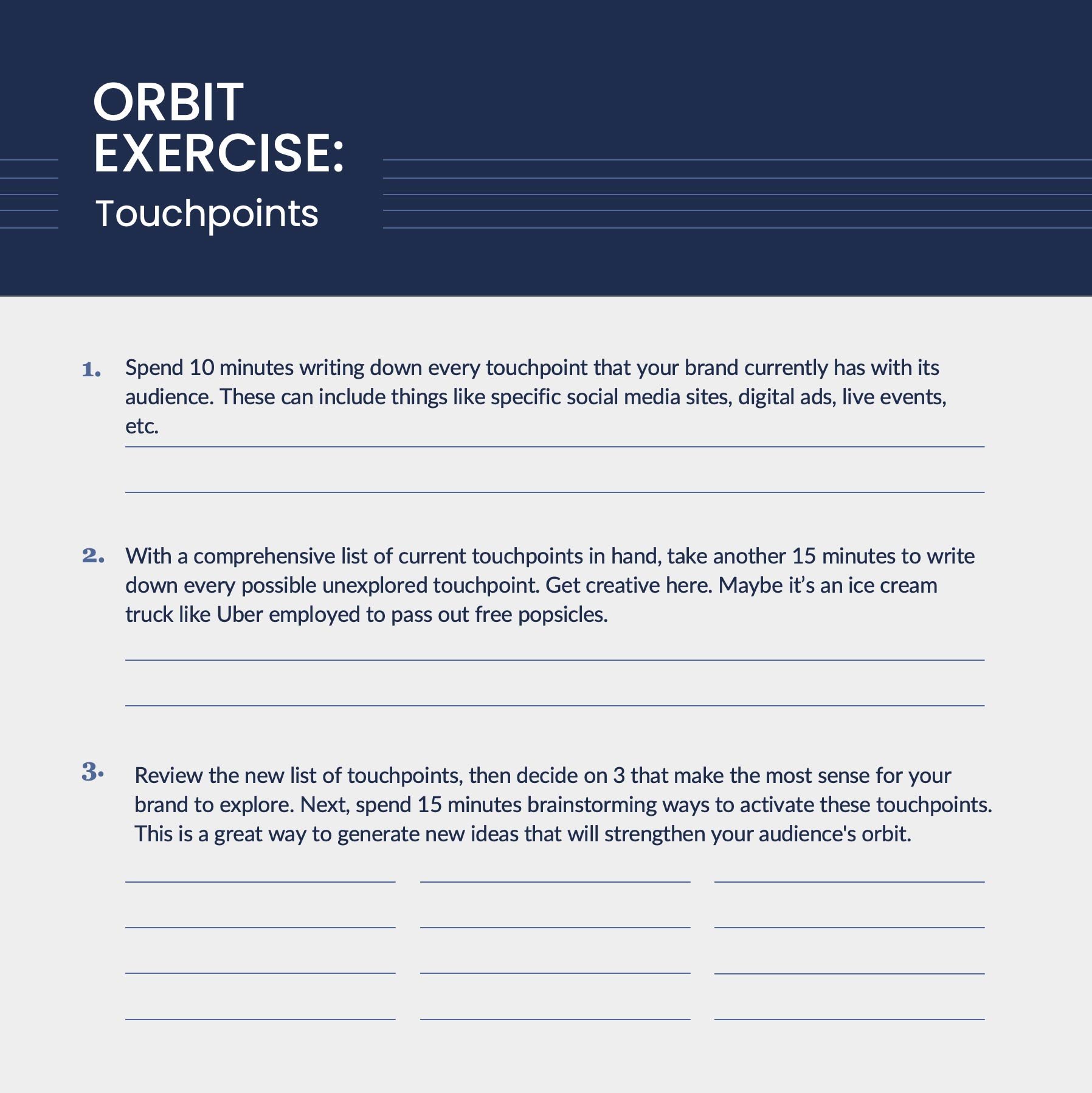 Touchpoints-Exercise-Elevation-Guide-To-Brand-Building